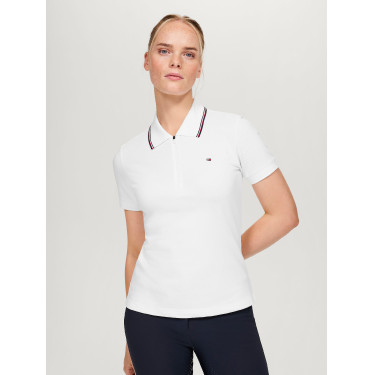 Tommy Hilfiger Equestrian Camden dames polo met rits en korte mouwen Tommy Hilfiger Equestrian Camden dames polo met rits en korte mouwen