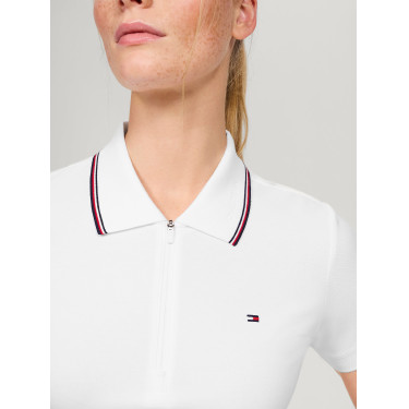 Tommy Hilfiger Equestrian Camden dames polo met rits en korte mouwen Tommy Hilfiger Equestrian Camden dames polo met rits en korte mouwen