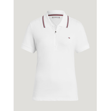 Tommy Hilfiger Equestrian Camden dames polo met rits en korte mouwen Tommy Hilfiger Equestrian Camden dames polo met rits en korte mouwen