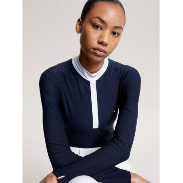 Polo de concours Tommy Hilfiger Equestrian Chelsea Cooling manches longues femme Polo de concours Tommy Hilfiger Equestrian Chelsea Cooling manches longues femme