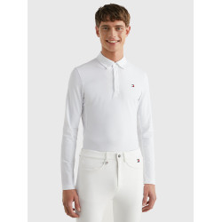 Polo de concours Tommy Hilfiger Equestrian Fresh Air Performance manches longues homme Blanc Polo de concours Tommy Hilfiger Equestrian Fresh Air Performance manches longues homme Blanc