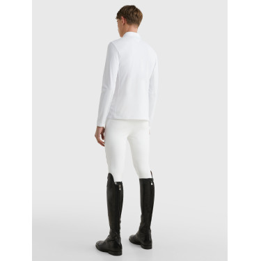Polo de concours Tommy Hilfiger Equestrian Fresh Air Performance manches longues homme Blanc Polo de concours Tommy Hilfiger Equestrian Fresh Air Performance manches longues homme Blanc