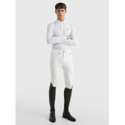 Wedstrijdpolo Tommy Hilfiger Equestrian Fresh Air Performance lange mouwen heren Wit Wedstrijdpolo Tommy Hilfiger Equestrian Fresh Air Performance lange mouwen heren Wit