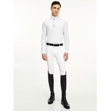 Wedstrijdpolo met lange mouwen voor heren Tommy Hilfiger Equestrian Wit