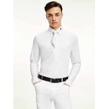 Wedstrijdpolo met lange mouwen voor heren Tommy Hilfiger Equestrian Wit