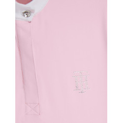 Polo de concours Tommy Hilfiger Equestrian Performance Strass manches courtes femme Rose classique Polo de concours Tommy Hilfiger Equestrian Performance Strass manches courtes femme Rose classique