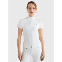 Polo de concours Tommy Hilfiger Equestrian Performance Strass manches courtes femme Blanc Polo de concours Tommy Hilfiger Equestrian Performance Strass manches courtes femme Blanc