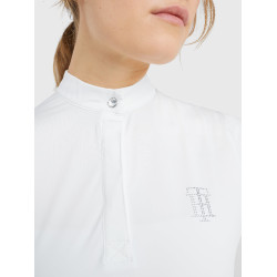 Polo de concours Tommy Hilfiger Equestrian Performance Strass manches courtes femme Blanc Polo de concours Tommy Hilfiger Equestrian Performance Strass manches courtes femme Blanc
