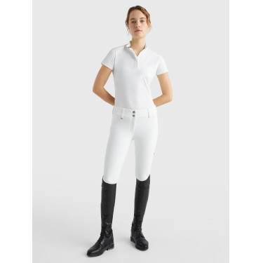Polo de concours Tommy Hilfiger Equestrian Performance Strass manches courtes femme Blanc Polo de concours Tommy Hilfiger Equestrian Performance Strass manches courtes femme Blanc