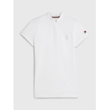 Polo de concours Tommy Hilfiger Equestrian Performance Strass manches courtes femme Blanc Polo de concours Tommy Hilfiger Equestrian Performance Strass manches courtes femme Blanc