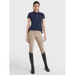 Polo Tommy Hilfiger Equestrian à strass manches courtes femme Bleu marine Polo Tommy Hilfiger Equestrian à strass manches courtes femme Bleu marine