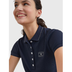 Polo Tommy Hilfiger Equestrian à strass manches courtes femme Bleu marine Polo Tommy Hilfiger Equestrian à strass manches courtes femme Bleu marine