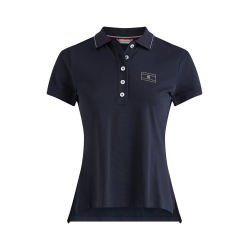 Polo Tommy Hilfiger Equestrian à strass manches courtes femme Bleu marine Polo Tommy Hilfiger Equestrian à strass manches courtes femme Bleu marine