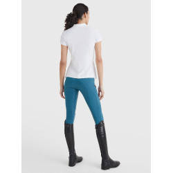 Polo Tommy Hilfiger Equestrian à strass manches courtes femme Blanc