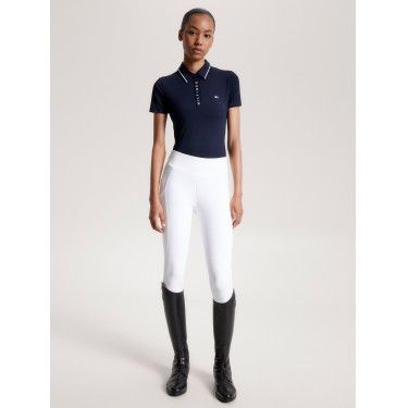 Polo Tommy Hilfiger Equestrian Harlem manches courtes femme Bleu marine