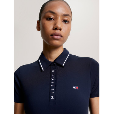Polo Tommy Hilfiger Equestrian Harlem manches courtes femme Bleu marine