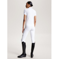 Polo Tommy Hilfiger Equestrian Harlem manches courtes femme Blanc
