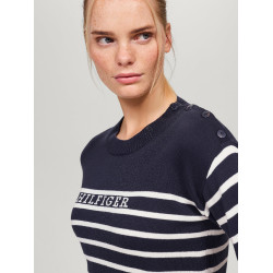 Tommy Hilfiger Equestrian Fairflied damestrui met marine-look Marineblauw Tommy Hilfiger Equestrian Fairflied damestrui met marine-look Marineblauw