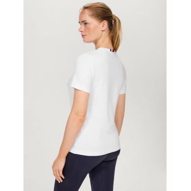 T-shirt Tommy Hilfiger Equestrian Belmont met korte mouwen en strass voor dames Wit T-shirt Tommy Hilfiger Equestrian Belmont met korte mouwen en strass voor dames Wit