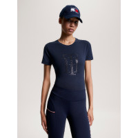 T-shirt Tommy Hilfiger Equestrian Manhattan manches courtes femme Bleu marine
