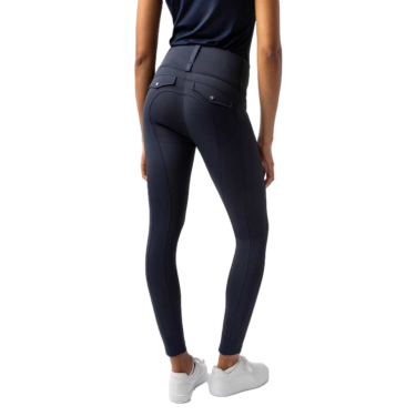 Hybride legging Horze Anya dames fullgrip Opening Marineblauw