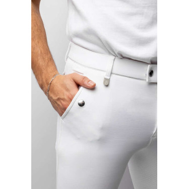 Pantalon fond intégral silicone Horze Grand Prix homme Blanc Pantalon fond intégral silicone Horze Grand Prix homme Blanc