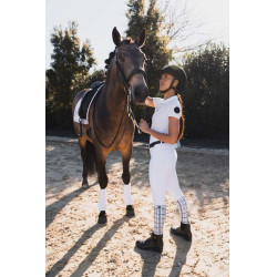 Pantalon Horze Grand Prix III Show fond intégral femme Blanc brillant