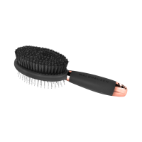 Waldhausen dubbele borstel met paardenhaar en gelhandvat Zwart / roségoud