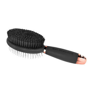 Waldhausen dubbele borstel met paardenhaar en gelhandvat Zwart / roségoud