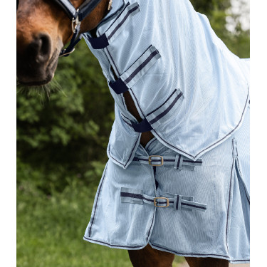 Couverture anti-mouches Waldhausen encolure amovible Protect Bleu clair / bleu nocturne Couverture anti-mouches Waldhausen encolure amovible Protect Bleu clair / bleu nocturne