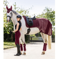 Couverture d'équitation anti-mouches Waldhausen Rom Rouge velouté Couverture d'équitation anti-mouches Waldhausen Rom Rouge velouté