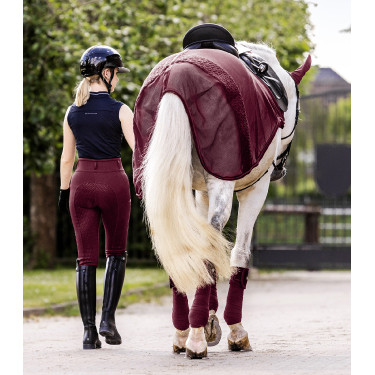 Couverture d'équitation anti-mouches Waldhausen Rom Rouge velouté Couverture d'équitation anti-mouches Waldhausen Rom Rouge velouté