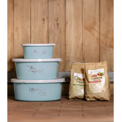 XL-voederbak met deksel Waldhausen Turkoois Blauw