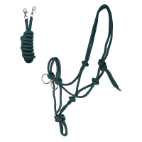 Licol Waldhausen à nœuds avec rênes Vert sapin Licol Waldhausen à nœuds avec rênes Vert sapin