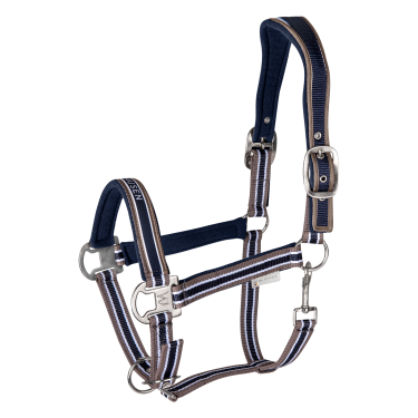 Licol Waldhausen Atheltic Bleu nocturne / taupe Blanc