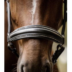 Licol Waldhausen S-Line en cuir Glamour Zwart