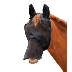 Masque anti-mouches Waldhausen Premium 3 en 1 Noir Masque anti-mouches Waldhausen Premium 3 en 1 Noir