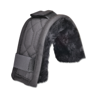 Protection muserolle têtière Waldhausen peau d'agneau Noir