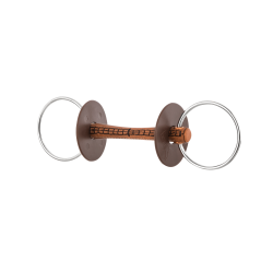 Mors de filet Beris cuir anneau 7,5 cm