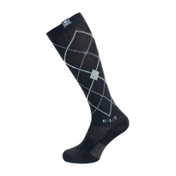 Chaussettes d'équitation ELT Argyle Noir / bleu pierre