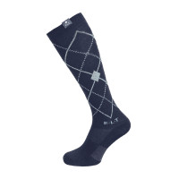 ELT Argyle paardrijsokken Zwart / steenblauw
