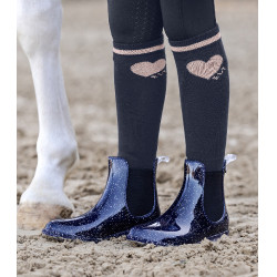 Chaussettes d'équitation ELT Glitter enfant Zartrosa / mint / nachtblau