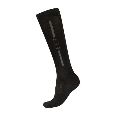 Chaussettes d'équitation ELT unisexe mérinos Noir