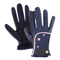 Gants d'équitation ELT Metropolitan Heart enfant Bleu nocturne / lucky