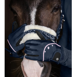 Gants d'équitation ELT Metropolitan Heart enfant Bleu nocturne / lucky Gants d'équitation ELT Metropolitan Heart enfant Bleu nocturne / lucky