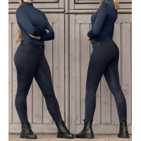 Pantalon d'équitation ELT thermique Essential silicone femme Bleu profond