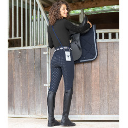 Pantalon d'équitation ELT thermique taille haute Fun Sport silicone Bleu nocturne Pantalon d'équitation ELT thermique taille haute Fun Sport silicone Bleu nocturne
