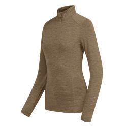 T-shirt zippé ELT fonctionnel Milano Cappuccino mélange Marron