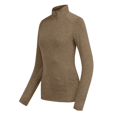 T-shirt zippé ELT fonctionnel Milano Cappuccino mélange Marron