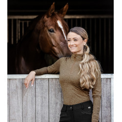 Functioneel ELT Milano T-shirt met rits Cappuccino melange Bruin